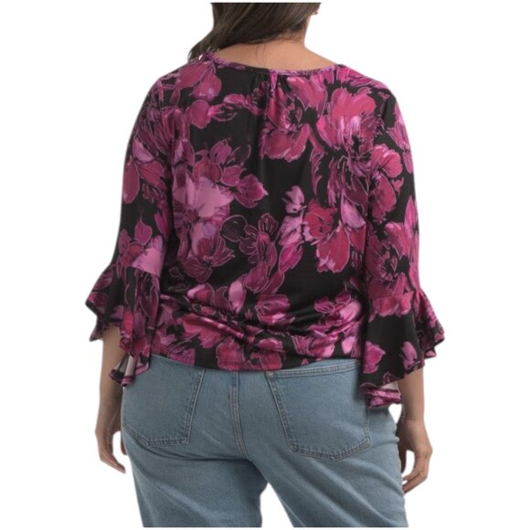 STELLA & GINGER Plus Floral Printed Top - Picture 2 of 2